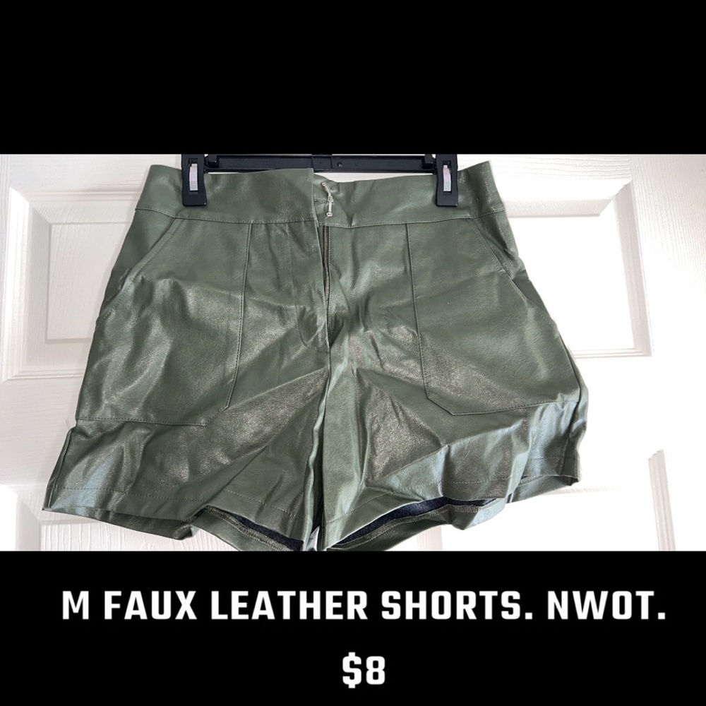 M faux leather shorts. NWOT.